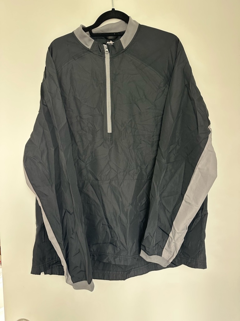 Charles River Apparel Men’s Black Quarter Zip Windbreaker Pullover Jacket XL - Picture 2 of 4